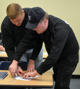 Criminal justice finger printing demonstration