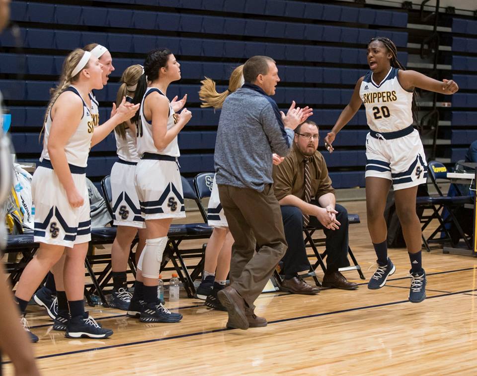 SC4 women's basketball celebration