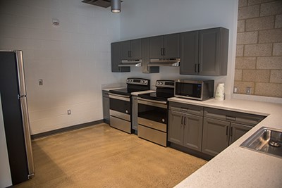 Kitchen area of housing