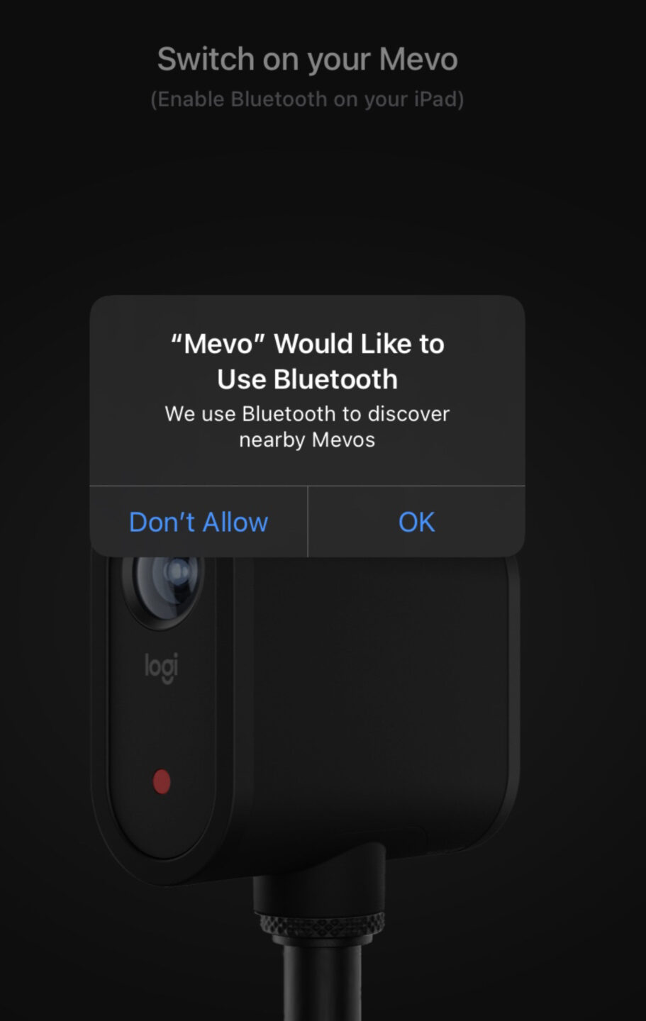 Mevo Connect to bluetooth