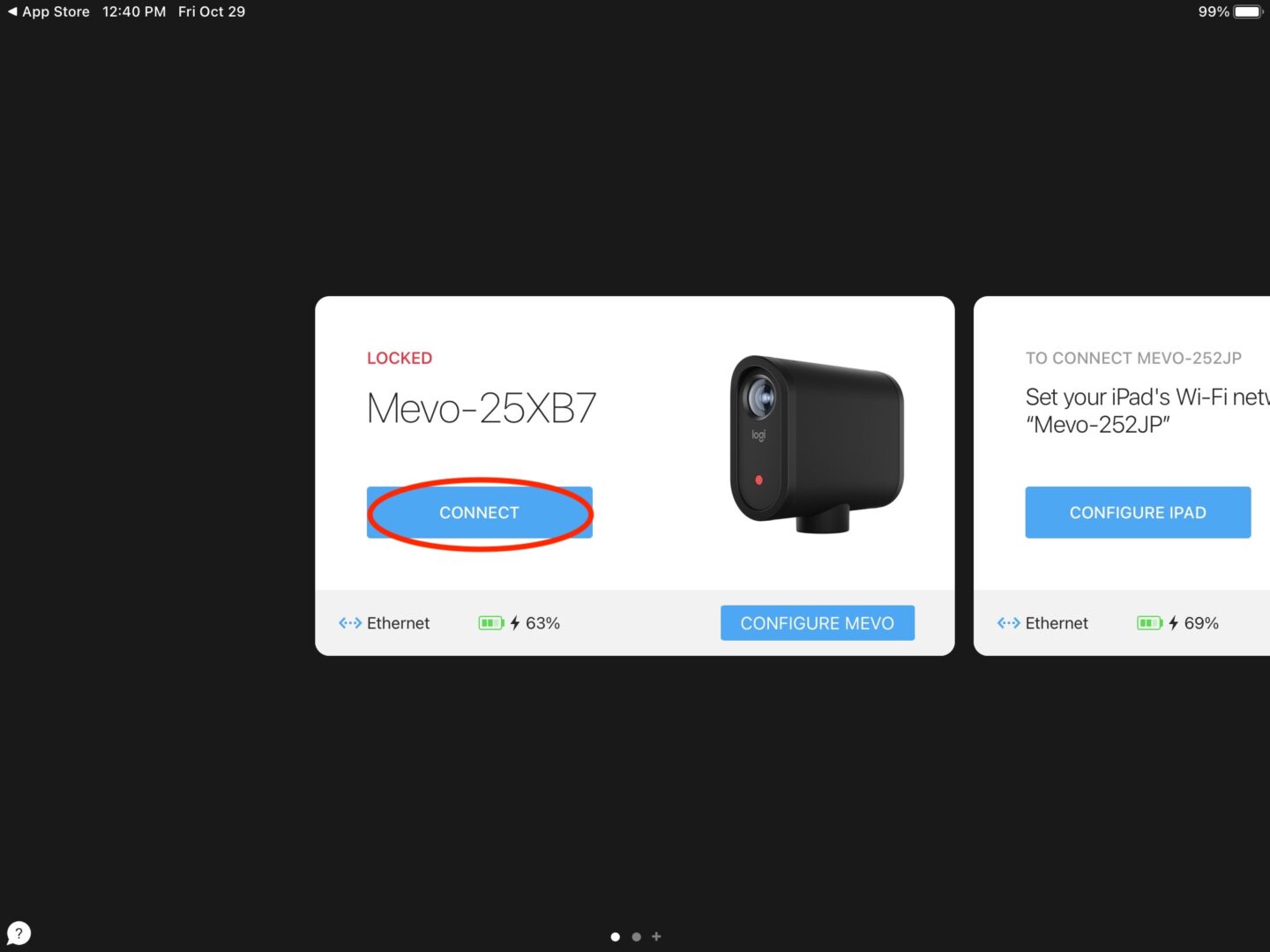 Mevo Connect to camera