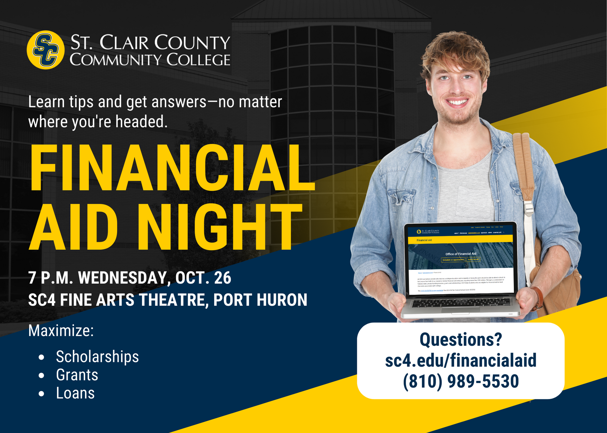 FInancial Aid Night mailer image
