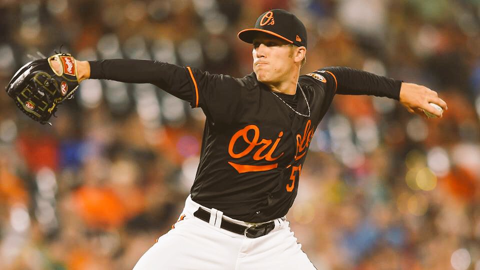 Paul Fry pitching in a Orioles Uniform