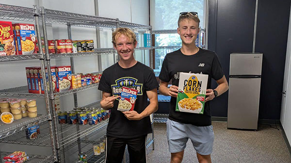 Two student in the pantry