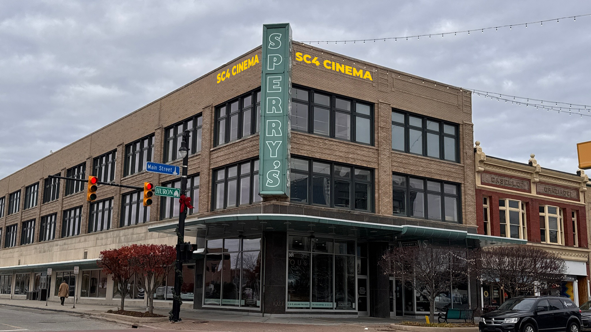 Exterior of SC4 Cinema at Sperry's. 