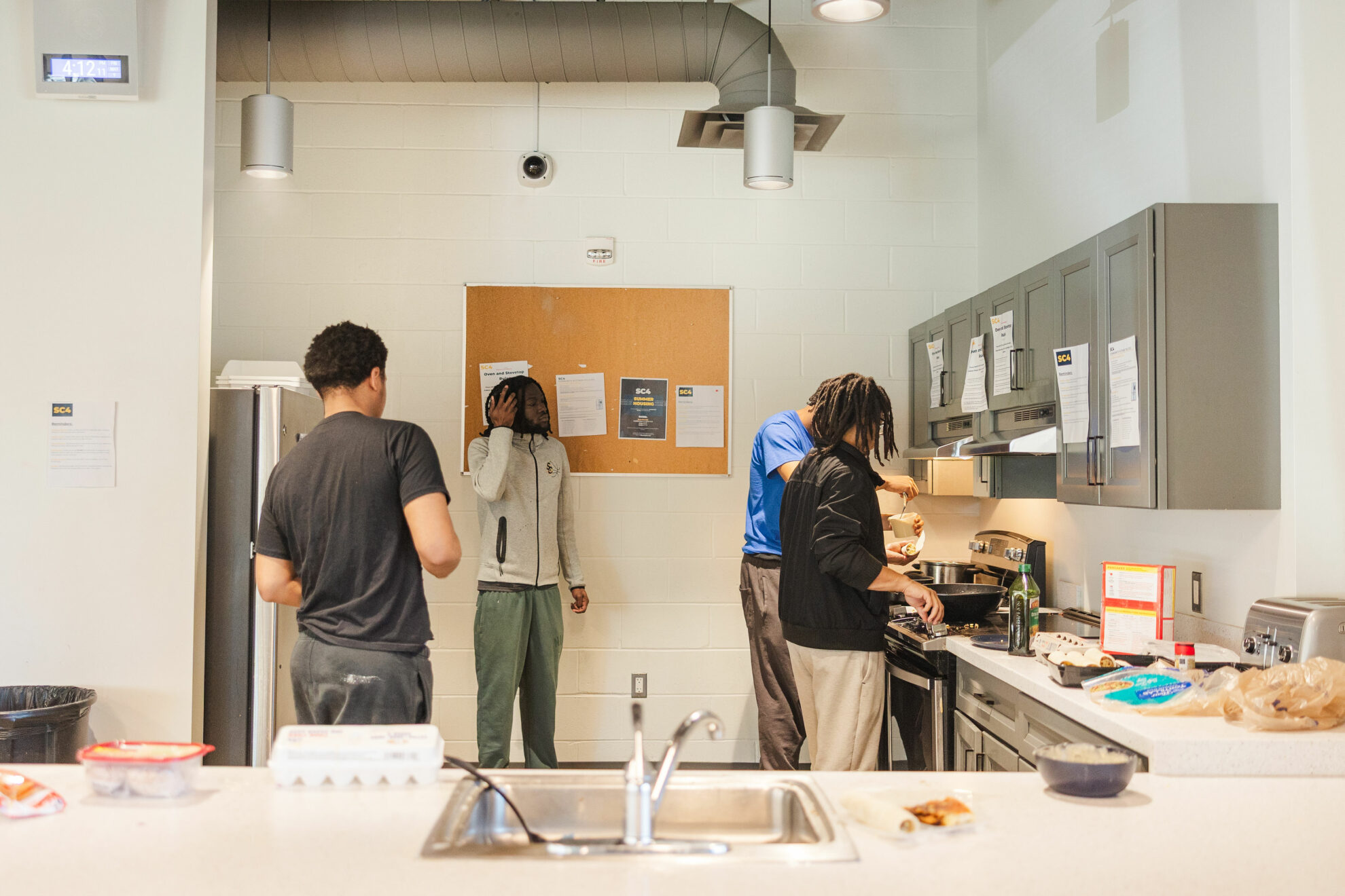 Kitchen area of housing
