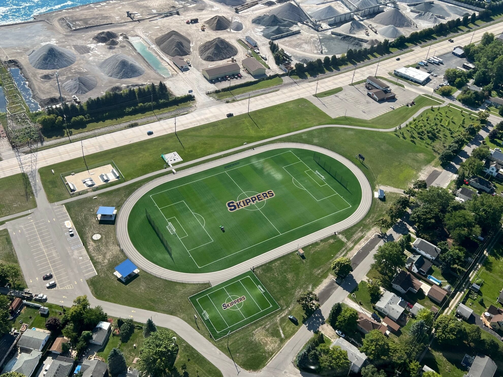 Arial view of the soccer field